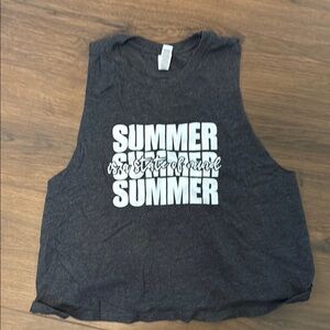 Gray Sleeveless Crop Top